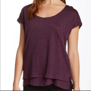 Vince Linen And Silk Blend Layered Top in Purple Size Large